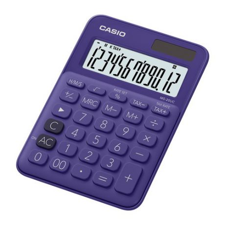 Калькулятор CASIO MS-20UC-PL-S-EC, 12-разрядный, фиолетовый