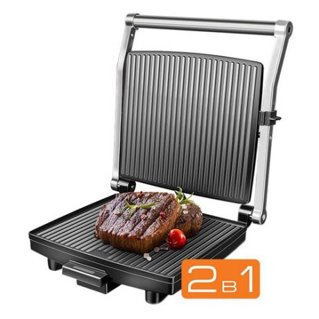 Электрогриль REDMOND SteakMaster RGM-M800, черный и серебристый