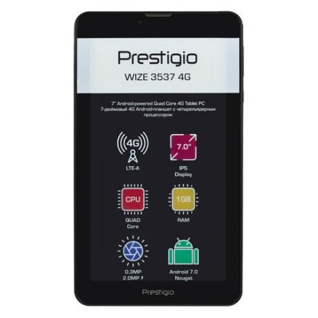 Планшет PRESTIGIO Wize 7 4G, 1GB, 8GB, 3G, 4G, Android 7.0 черный