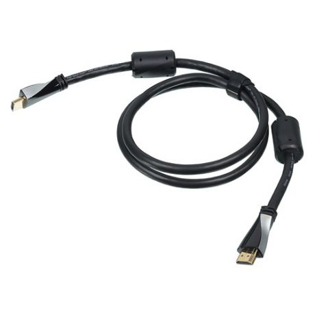 Кабель аудио-видео AVINITY 00107764, HDMI (m) - HDMI (m) , ver 2.0b, 1м, GOLD ф/фильтр, черный