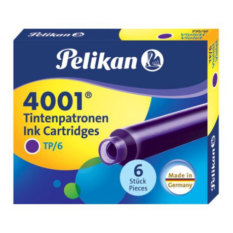 Картридж Pelikan INK 4001 TP/6 (301697) фиолетовые чернила для ручек перьевых (6шт)