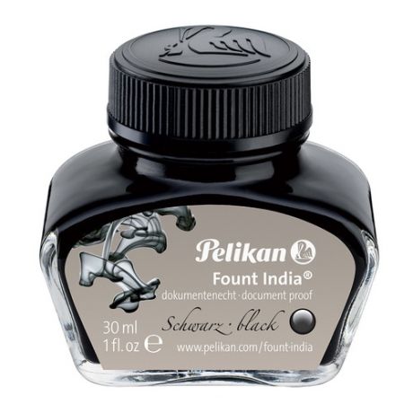 Флакон с чернилами Pelikan Fount India 78 (221143) черный чернила не смывающиеся 30мл для ручек перь