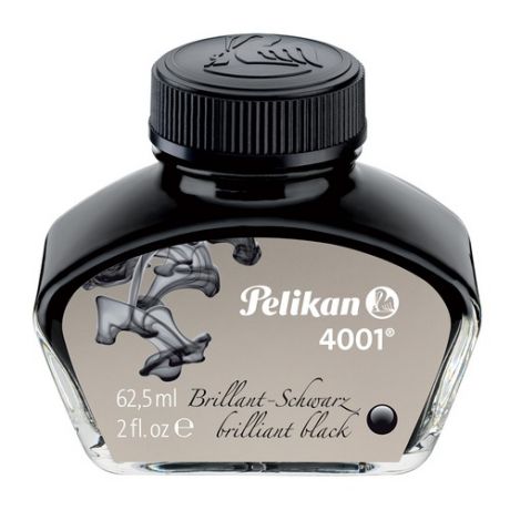 Флакон с чернилами Pelikan INK 4001 76 (329144) Brilliant Black чернила черный чернила 62.5мл для ру