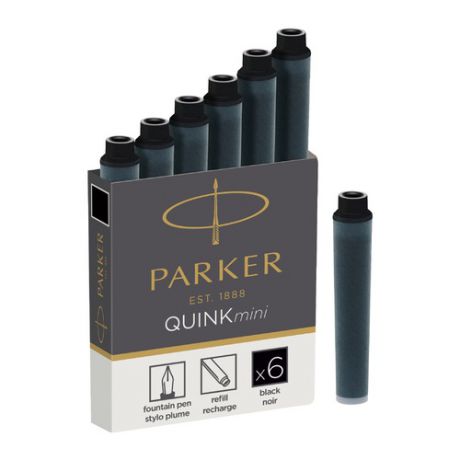 Картридж Parker Quink Z17 MINI (1950407) черный чернила для ручек перьевых (6шт)