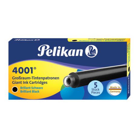Картридж Pelikan INK 4001 GTP/5 (310615) Brilliant Black чернила для ручек перьевых (5шт)