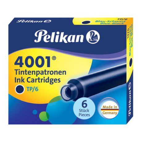 Картридж Pelikan INK 4001 TP/6 (301184) Blue-Black чернила для ручек перьевых (6шт)