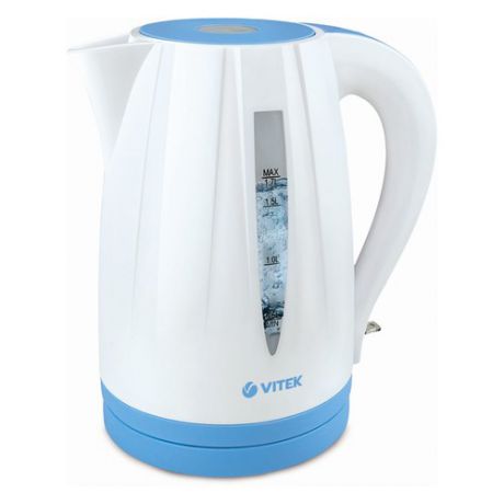 Чайник электрический VITEK VT-1168, 2200Вт, белый и голубой