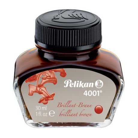 Флакон с чернилами Pelikan INK 4001 78 (311902) Brilliant Brown чернила коричневые чернила 30мл для