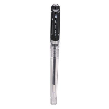 Ручка гелевая Deli EQ10520 0.5мм резиновая манжета черные чернила прозрачный 12 шт./кор.