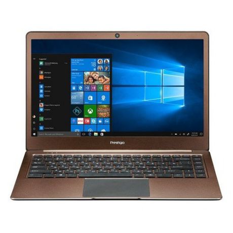 Ноутбук PRESTIGIO SmartBook 141S, 14.1", IPS, Intel Celeron N3350 1.1ГГц, 3Гб, 32Гб eMMC, Intel HD Graphics 500, Windows 10 Home, PSB141S01ZFH_DB_CIS, темно-коричневый