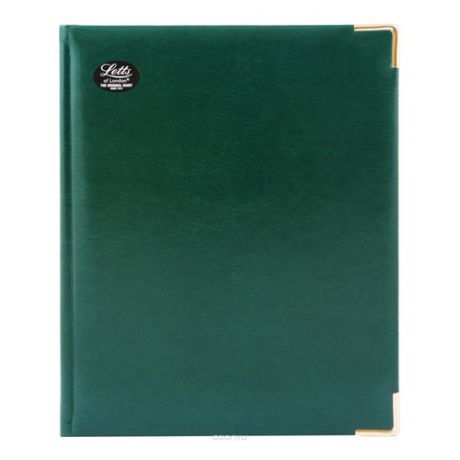 Ежедневник LETTS LEXICON, недатированный, A5, белые страницы, кожа искусственная, зеленый, 1 шт