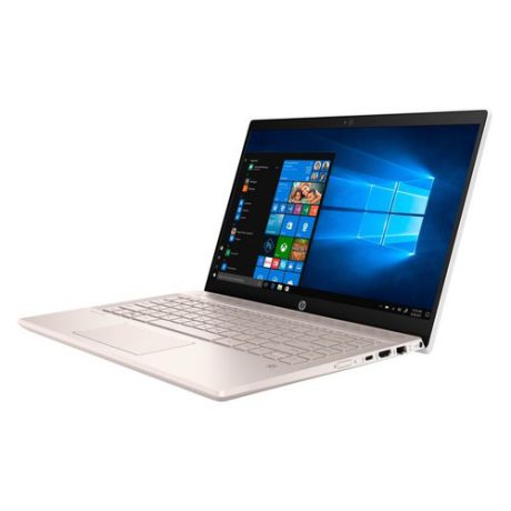 Ноутбук HP 14-ce0011ur, 14", IPS, Intel Core i5 8250U 1.6ГГц, 4Гб, 16Гб Intel Optane, 1000Гб, nVidia GeForce Mx130 - 2048 Мб, Windows 10, 4HC10EA, розовое золото