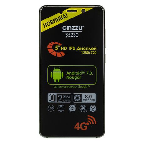 Смартфон GINZZU S5230, черный