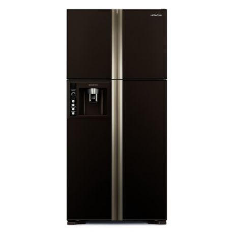 Холодильник HITACHI R-W 662 PU3 GBW, двухкамерный, коричневое стекло
