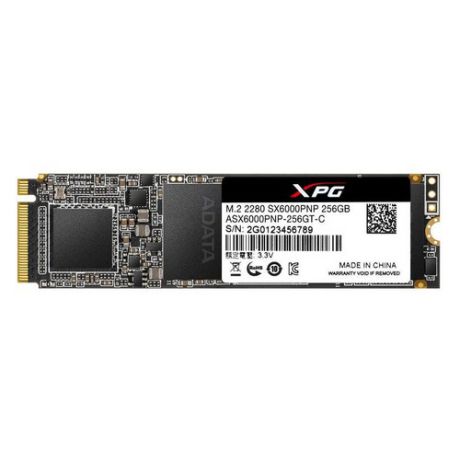 SSD накопитель A-DATA XPG SX6000 Pro ASX6000PNP-256GT-C 256Гб, M.2 2280, PCI-E x4, NVMe