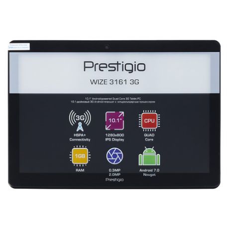 Планшет PRESTIGIO Wize 3161 3G, 1GB, 8GB, 3G, Android 7.0 черный [pmt3161_3g_c_cis]