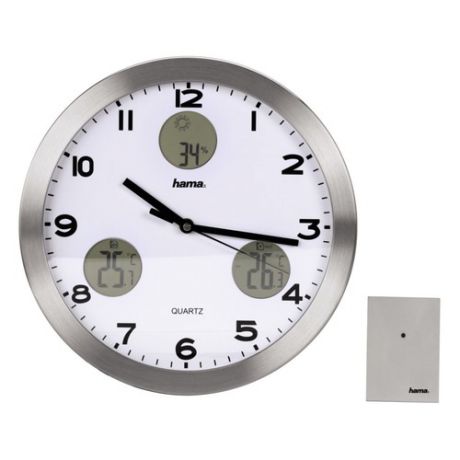 Настенные часы HAMA AG-300 H-113982, аналоговые, серебристый