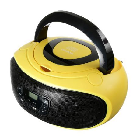 Аудиомагнитола HYUNDAI H-PCD300, желтый и черный