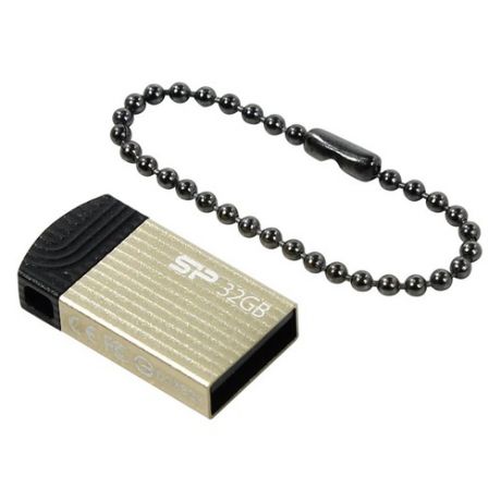 Флешка USB SILICON POWER Touch T20 32Гб, USB2.0, золотистый [sp032gbuf2t20v1c]