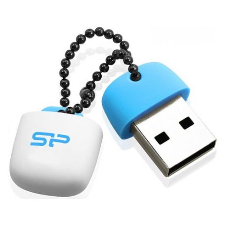 Флешка USB SILICON POWER Jewel J07 32Гб, USB3.0, белый и бирюзовый [sp032gbuf3j07v1b]