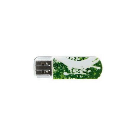 Флешка USB VERBATIM Store n Go Mini Graffiti 8Гб, USB2.0, зеленый и рисунок [98163]