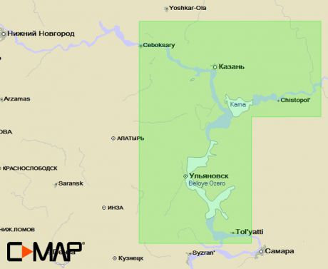 Карта C-MAP MAX-N RS-N222 ( ВОЛГА. Чебоксары-Тольятти )
