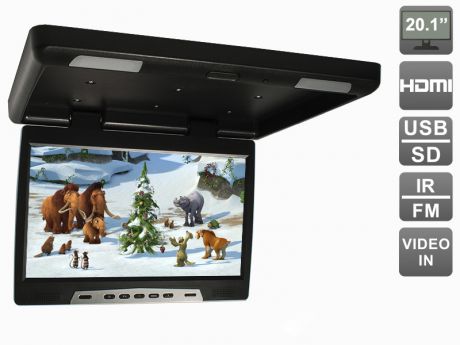 Потолочный автомобильный монитор 20,1" с HDMI и встроенным медиаплеером AVIS Electronics AVS 2020MPP (черный)