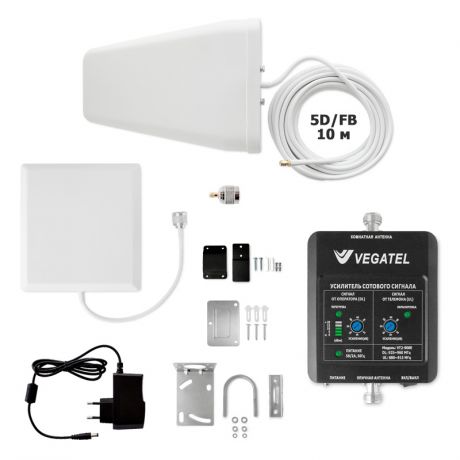 Усилитель сотовой связи VEGATEL VT2-900E-kit (дом, LED)