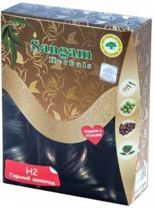 Краска натуральная на основе хны Горький шоколад Sangam herbals (60 г)