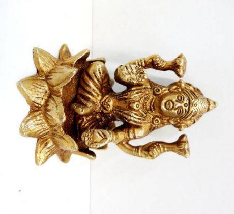 Статуэтка Лакшми на лотосе, бронза 7см 805 (Лакшми статуэтка бронза 7см арт.805)