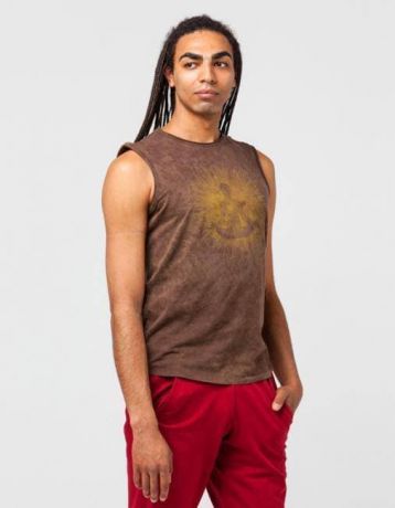 Майка мужская Медитация YogaDress (XL (52), коричневый)