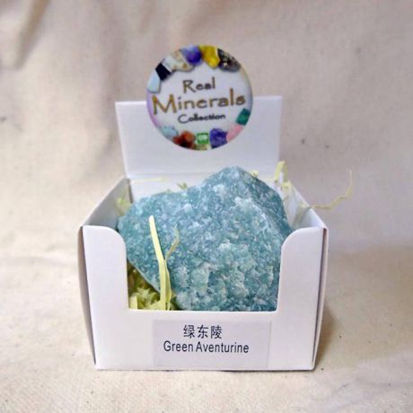 Авантюрин зеленый минерал/камень в коробочке Real Minerals Collection (Авантюрин зеленый)