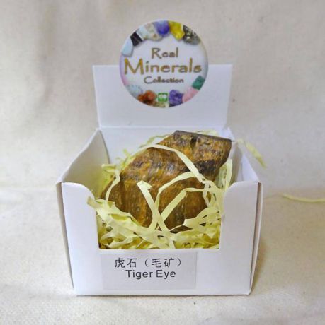 Тигровый Глаз минерал/камень в коробочке Real Minerals Collection (Тигровый глаз)