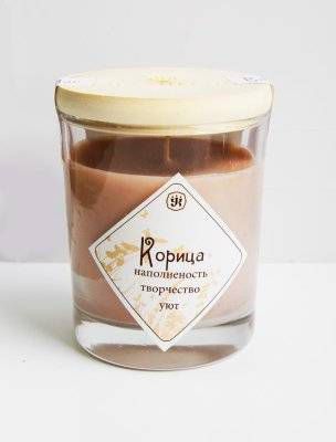 Свеча ароматическая с эфирным маслом корицы (9 см, 200 г, 30 ч)