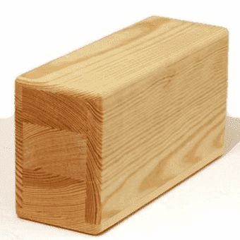 Кирпич для йоги деревянный полый (Супер легкий) (0,45 кг, 8 см, 23 см, 11 см)