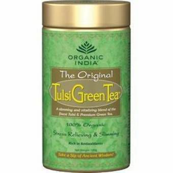 Чай в банке органический Зеленый Туласи Tulsi Green Tea Organic India (100 гр)