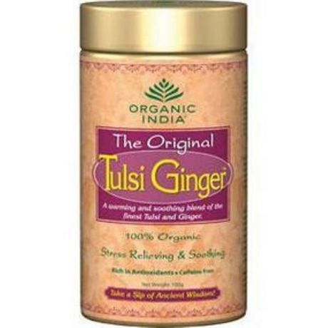 Чай в банке органический Имбирь Тулси Tulsi Ginger Organic India (100 г)