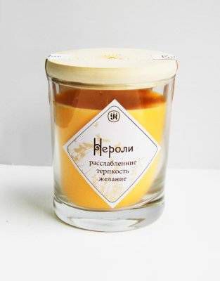 Свеча ароматическая с эфирным маслом нероли (9см, 200г, 30ч)