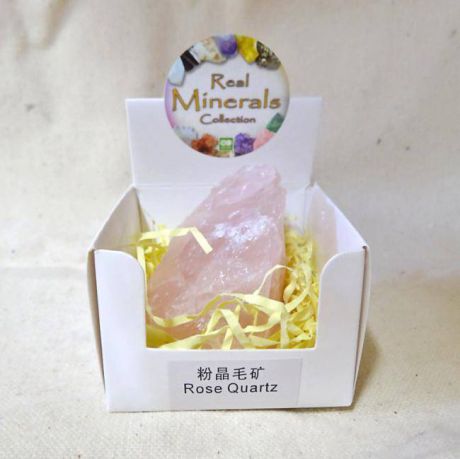 Кварц Розовый минерал/камень в коробочке Real Minerals Collection (Розовый кварц)