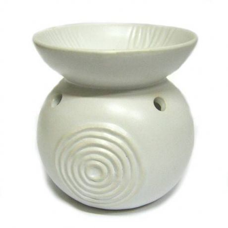 Аромалампа круглая со спиралью белая/черная керамика 11см (ассорти)