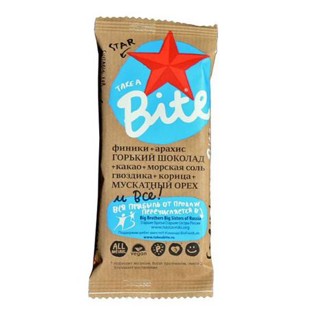 Батончик BITE Star финики арахис какао гвоздика корица (45 г)