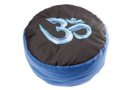 Подушка круглая Этно Ом для медитации (синий)