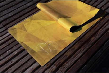Коврик для йоги Africa ID из микрофибры и каучука (2.5 кг, 175 см, 3 мм, желтый, 61см)