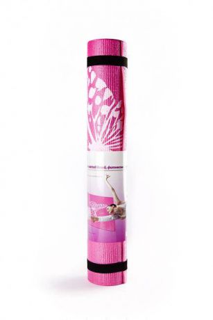 Коврик для йоги Flower (1.1 кг, 175 см, 4 мм, розовый, 61см)