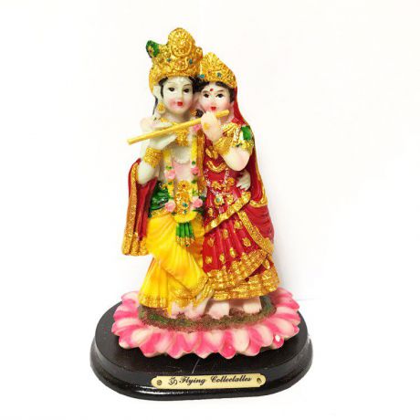 Статуэтка Кришна и Радха цветной пластик 12 см (0,3 кг, 12 см, 9 см)