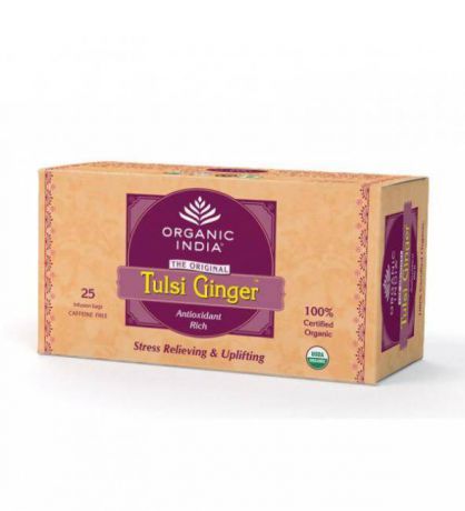 Чай в пакетиках органический Имбирь и тулси Tulsi ginger Organic India (25 шт)
