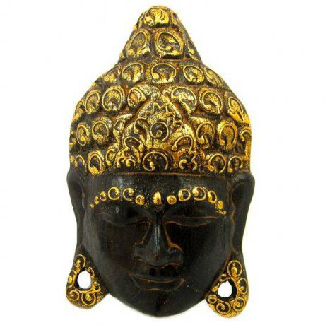 Панно-маска Будда из дерева суар 12х20 (IN0271 0,3 кг)