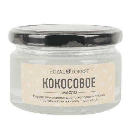Кокосовое масло нерафинированное холодного отжима Royal Forest (150 г)