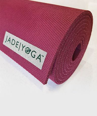 Коврик для йоги Jade Harmony 5 мм из каучука (2,3 кг, 173 см, 5 мм, малиновый / raspberry, 60см)