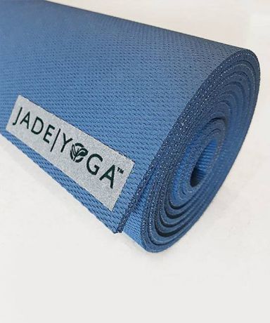 Коврик для йоги Jade Harmony 5 мм из каучука (2,3 кг, 173 см, 5 мм, голубой / slate blue, 60см)